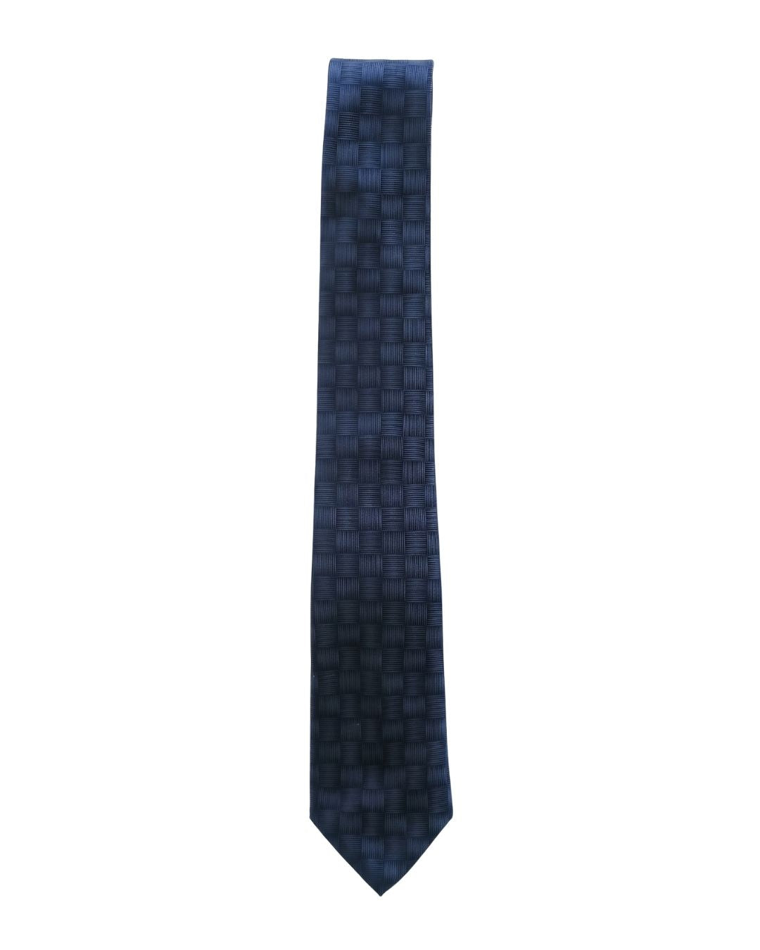 ARMANI COLLEZIONI Armani Collezione Mens Navy Blue / Blue Tonal Grid Neck Tie