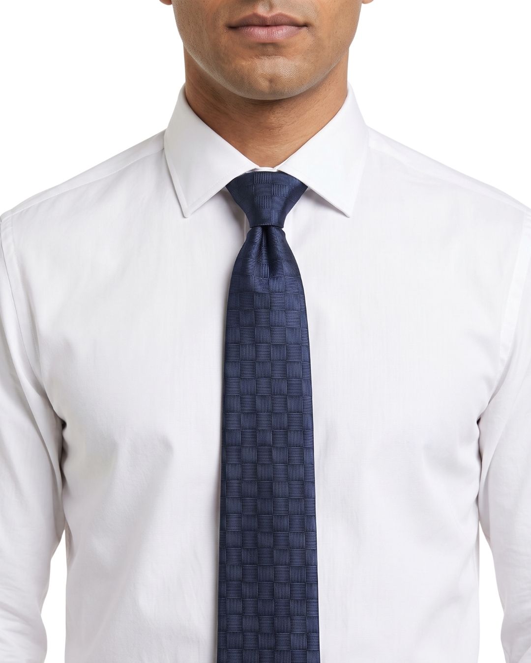 ARMANI COLLEZIONI Armani Collezione Mens Navy Blue / Blue Tonal Grid Neck Tie