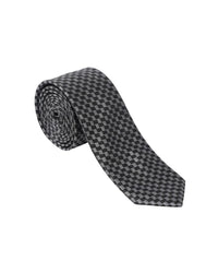 ARMANI COLLEZIONI Armani Collezioni Mens Black / Gray Houndstooth Silk Neck Tie