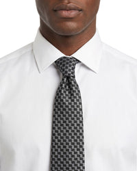 ARMANI COLLEZIONI Armani Collezioni Mens Black / Gray Houndstooth Silk Neck Tie
