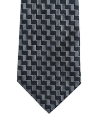 ARMANI COLLEZIONI Armani Collezioni Mens Black / Gray Houndstooth Silk Neck Tie