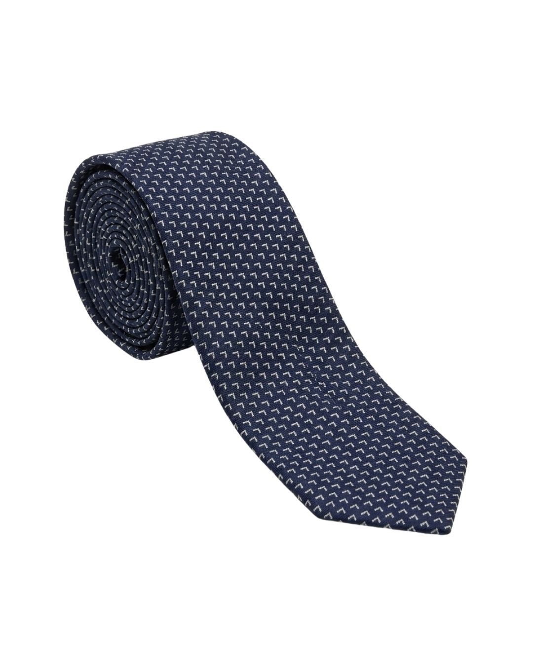 ARMANI COLLEZIONI Armani Collezione Mens Navy Blue / Light Blue Micro Geometric Neck Tie