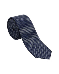 ARMANI COLLEZIONI Armani Collezione Mens Navy Blue / Light Blue Micro Geometric Neck Tie
