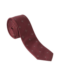 ARMANI COLLEZIONI Armani Collezioni Mens Burgundy / Gray Micro Geometric Neck Tie