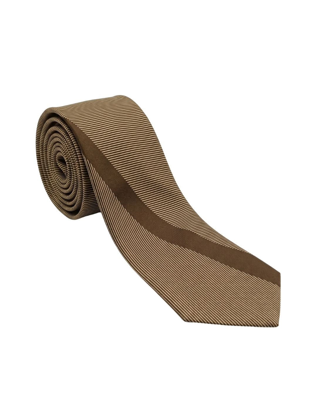ARMANI COLLEZIONI Armani Collezione Mens Brown / Dark Brown Broad Diagonal Stripe Neck Tie