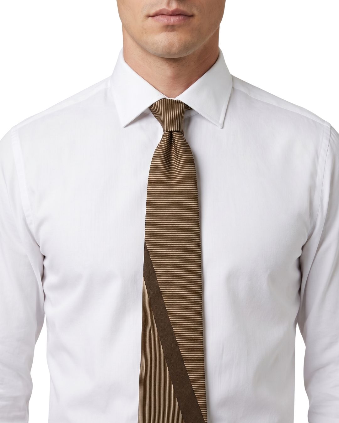 ARMANI COLLEZIONI Armani Collezione Mens Brown / Dark Brown Broad Diagonal Stripe Neck Tie