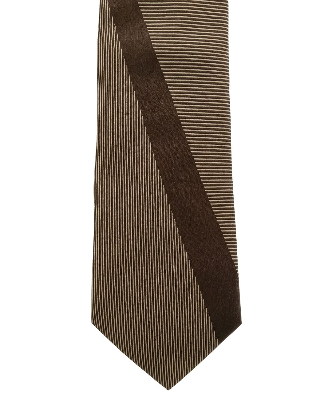 ARMANI COLLEZIONI Armani Collezione Mens Brown / Dark Brown Broad Diagonal Stripe Neck Tie