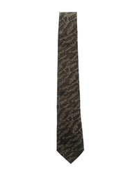Armani Collezione Mens Olive Brown / Black Abstract Textured Neck Tie
