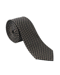 ARMANI COLLEZIONI Armani Collezioni Mens Black / Gray Geometric Silk Neck Tie