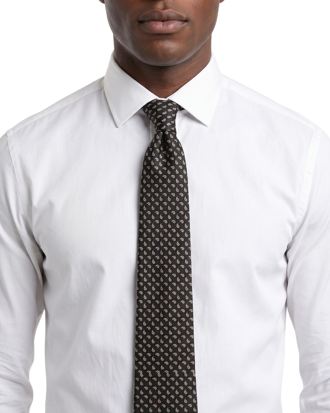 ARMANI COLLEZIONI Armani Collezioni Mens Black / Gray Geometric Silk Neck Tie