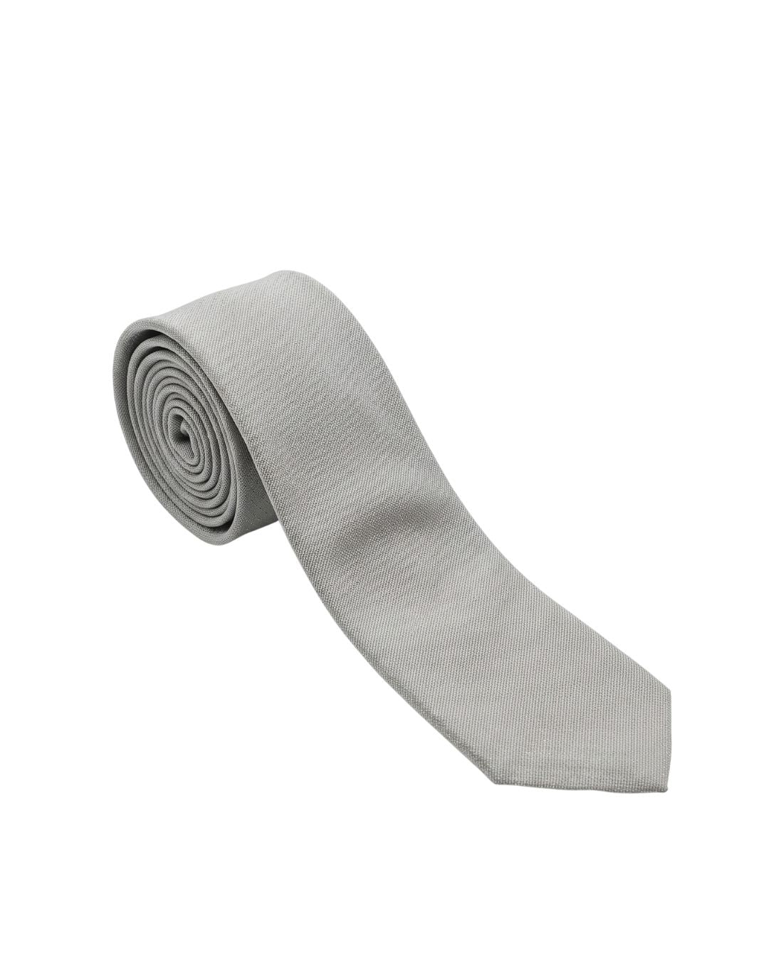 ARMANI COLLEZIONI Armani Collezioni Mens Ivory Solid Textured Silk Neck Tie