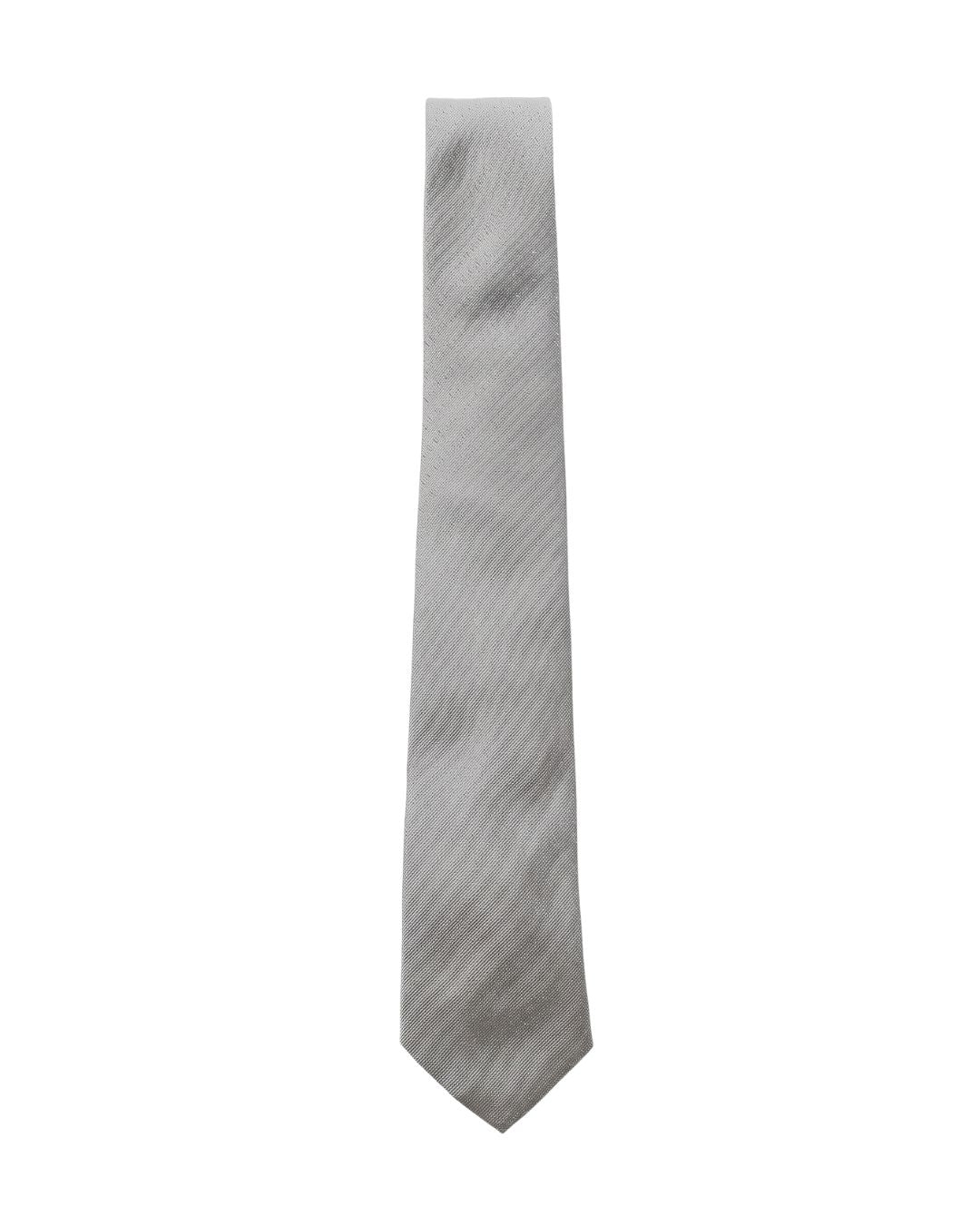 ARMANI COLLEZIONI Armani Collezioni Mens Ivory Solid Textured Silk Neck Tie