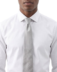 ARMANI COLLEZIONI Armani Collezioni Mens Ivory Solid Textured Silk Neck Tie
