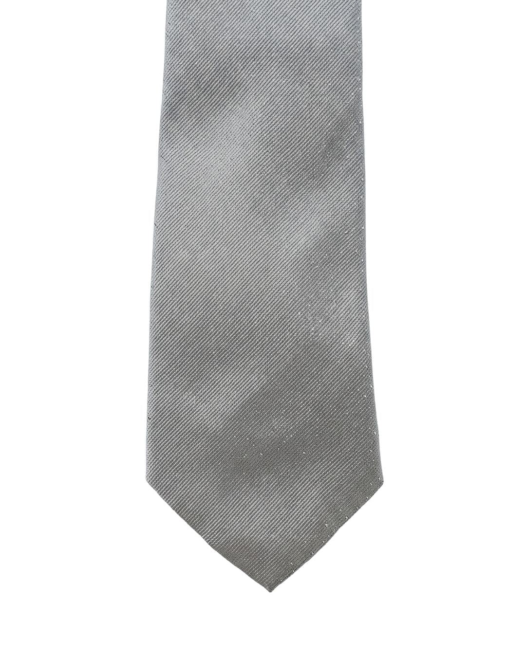 ARMANI COLLEZIONI Armani Collezioni Mens Ivory Solid Textured Silk Neck Tie