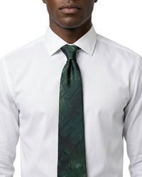 ARMANI COLLEZIONI Armani Collezioni Mens Green / Black Abstract Silk Neck Tie