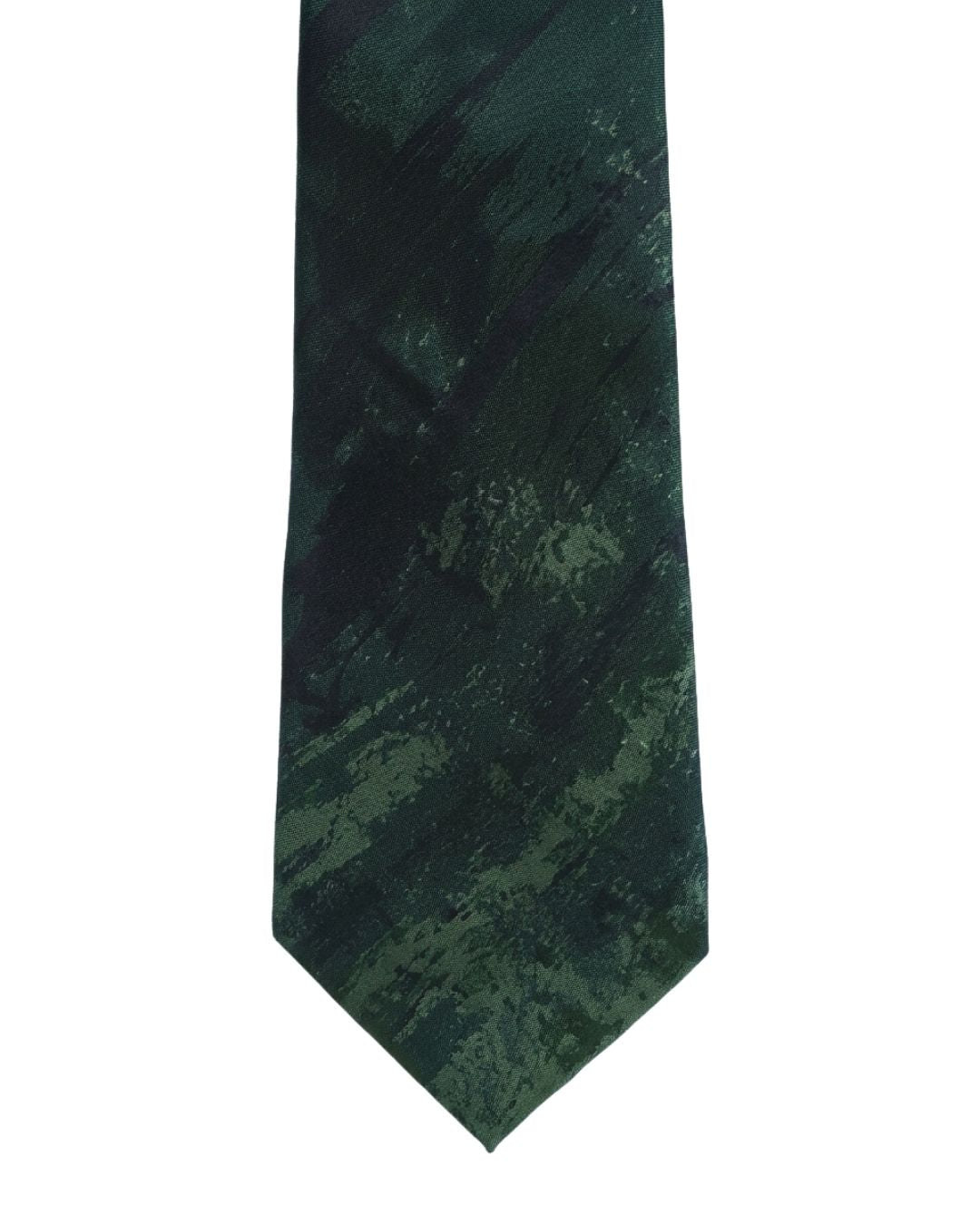 ARMANI COLLEZIONI Armani Collezioni Mens Green / Black Abstract Silk Neck Tie