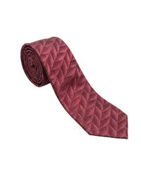 ARMANI COLLEZIONI Armani Collezione Mens Burgundy / Pink Tonal Geometric Neck Tie