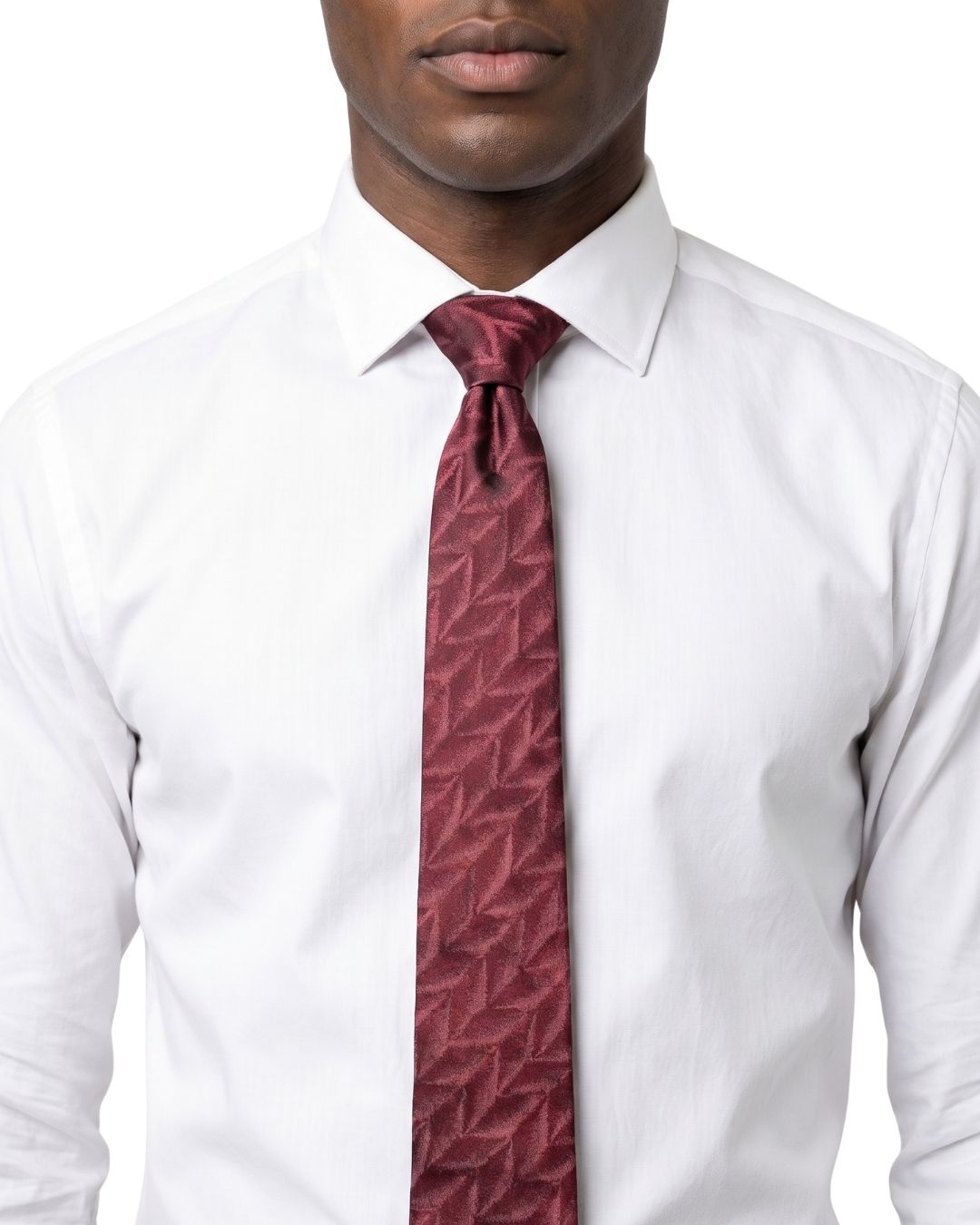 ARMANI COLLEZIONI Armani Collezione Mens Burgundy / Pink Tonal Geometric Neck Tie