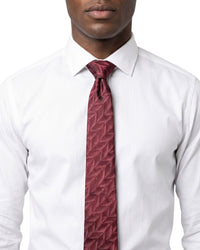 ARMANI COLLEZIONI Armani Collezione Mens Burgundy / Pink Tonal Geometric Neck Tie