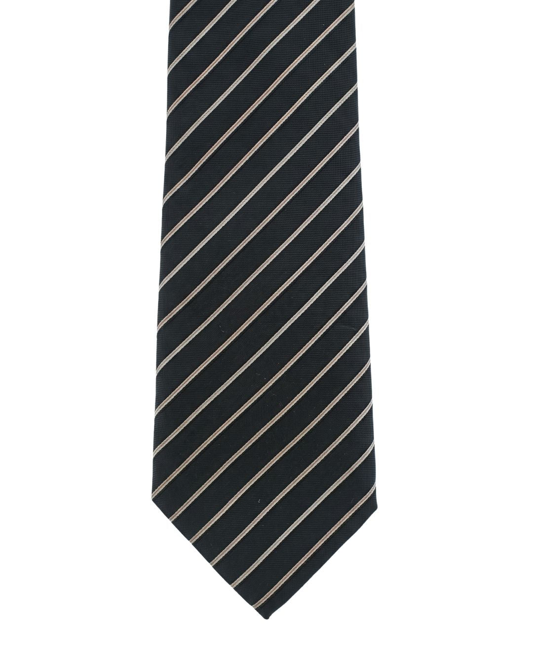 ARMANI COLLEZIONI Armani Collezioni Mens Black / White Diagonal Stripe Neck Tie