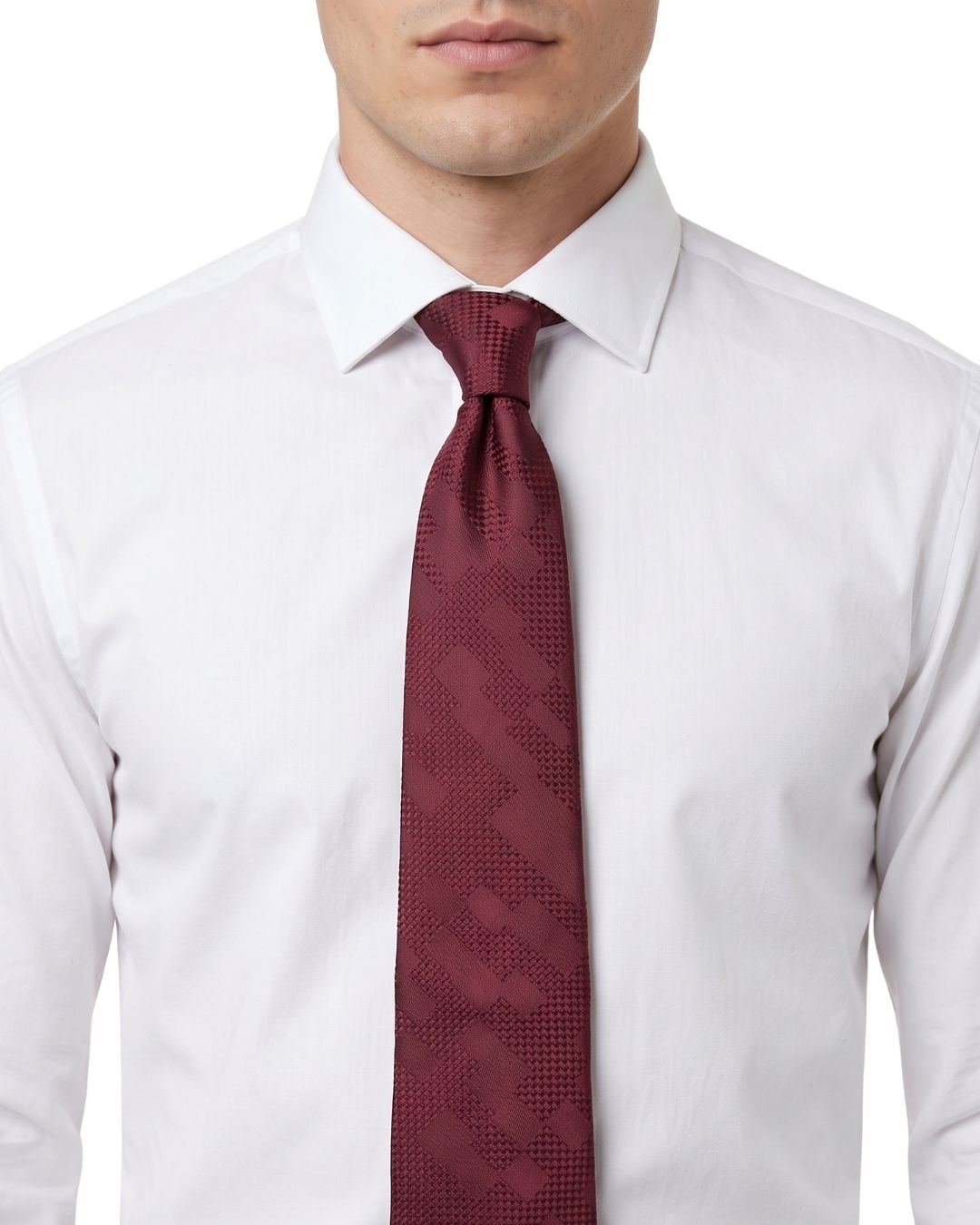 ARMANI COLLEZIONI Armani Collezioni Mens Burgundy Abstract Silk Neck Tie