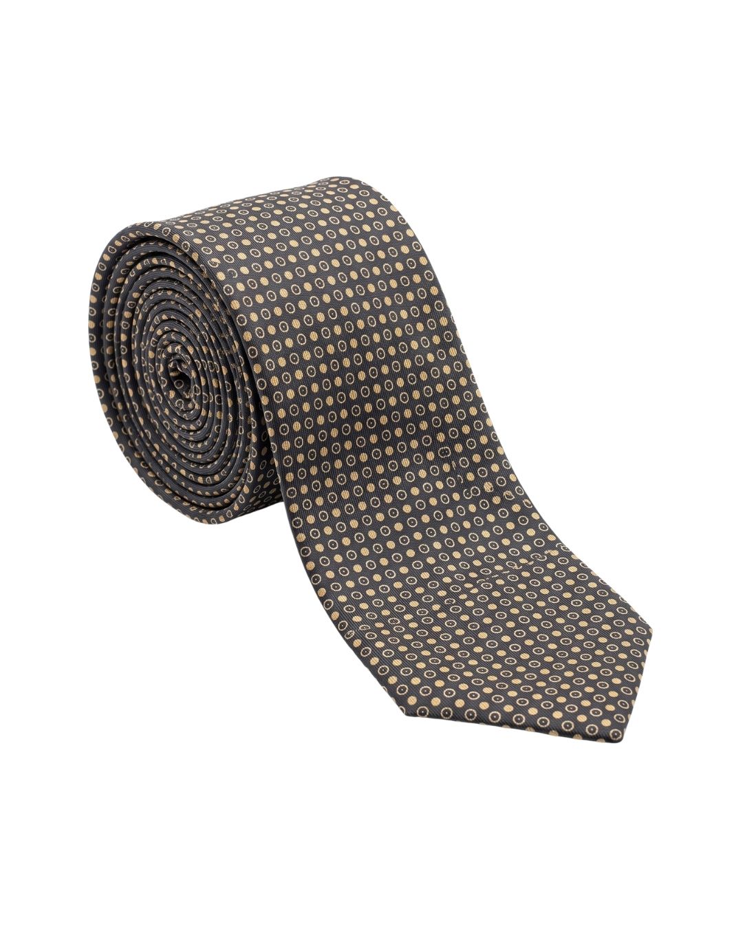 ARMANI COLLEZIONI Armani Collezioni Mens Brown / Tan Micro Circle Geometric Neck Tie