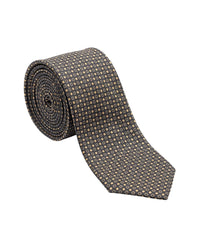 ARMANI COLLEZIONI Armani Collezioni Mens Brown / Tan Micro Circle Geometric Neck Tie
