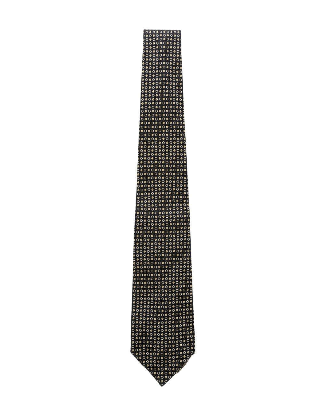 ARMANI COLLEZIONI Armani Collezioni Mens Brown / Tan Micro Circle Geometric Neck Tie