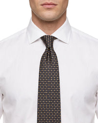 ARMANI COLLEZIONI Armani Collezioni Mens Brown / Tan Micro Circle Geometric Neck Tie