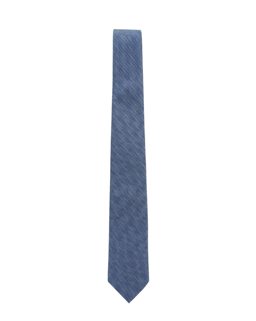 ARMANI COLLEZIONI Armani Collezione Mens Dusty Blue Tonal Geometric Neck Tie