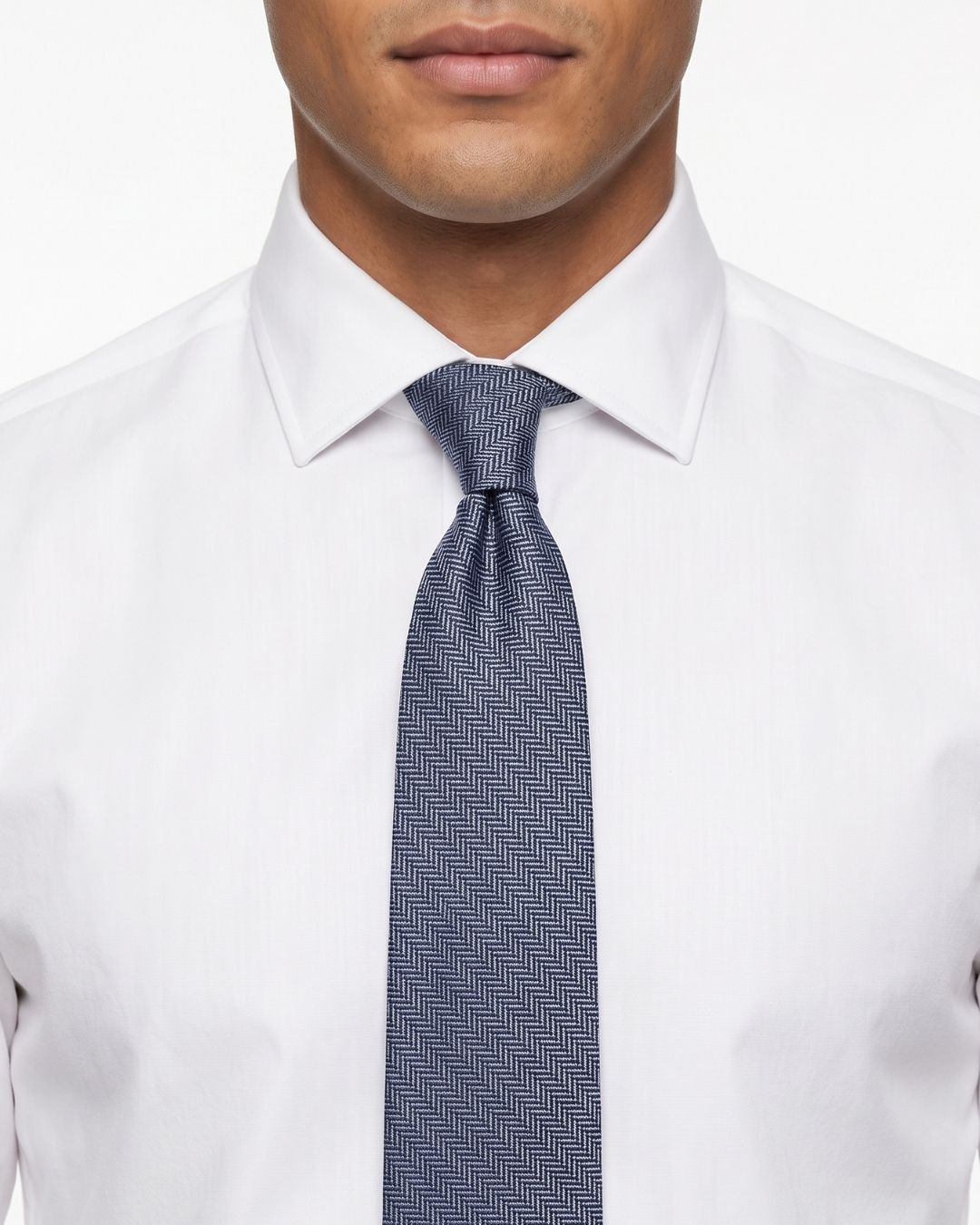 ARMANI COLLEZIONI Armani Collezione Mens Dusty Blue Tonal Geometric Neck Tie
