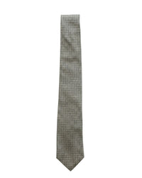 ARMANI COLLEZIONI Armani Collezioni Mens Sage Green / Charcoal Linear Grid Neck Tie
