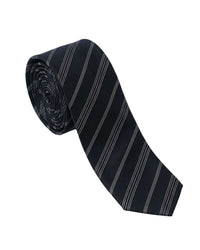 ARMANI COLLEZIONI Armani Collezioni Mens Navy Blue / Gray Grouped Diagonal Stripe Neck Tie