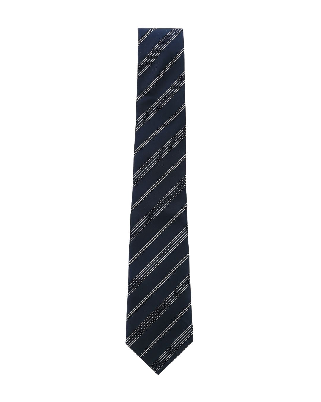 ARMANI COLLEZIONI Armani Collezioni Mens Navy Blue / Gray Grouped Diagonal Stripe Neck Tie