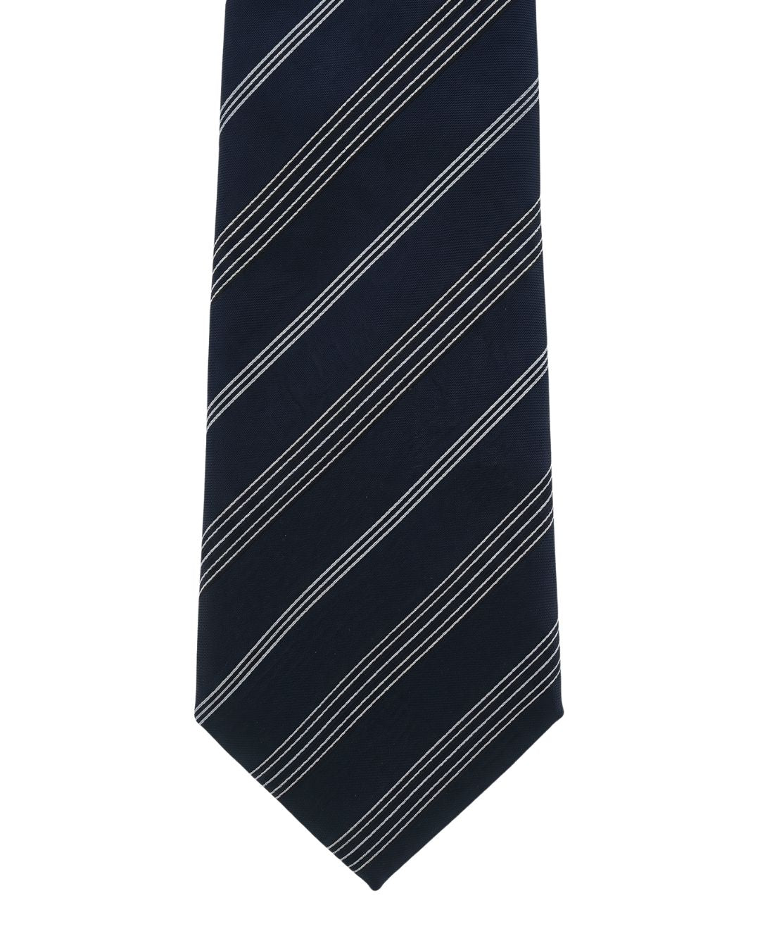 ARMANI COLLEZIONI Armani Collezioni Mens Navy Blue / Gray Grouped Diagonal Stripe Neck Tie