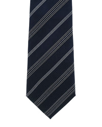ARMANI COLLEZIONI Armani Collezioni Mens Navy Blue / Gray Grouped Diagonal Stripe Neck Tie