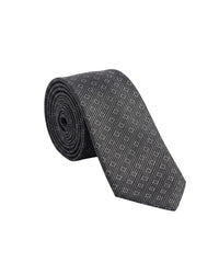 ARMANI COLLEZIONI Armani Collezioni Mens Black / Gray Geometric Silk Neck Tie
