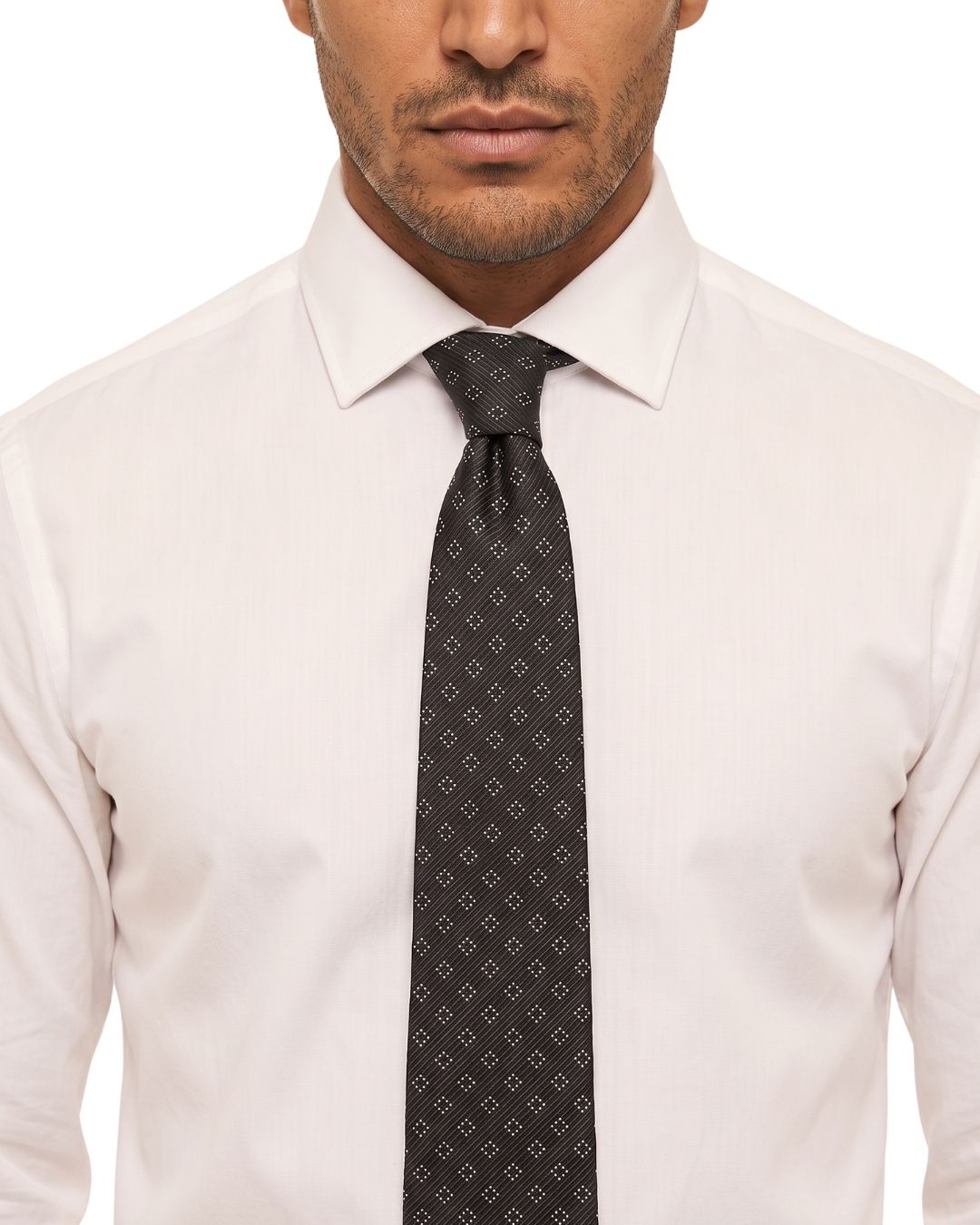 ARMANI COLLEZIONI Armani Collezioni Mens Black / Gray Geometric Silk Neck Tie