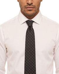 ARMANI COLLEZIONI Armani Collezioni Mens Black / Gray Geometric Silk Neck Tie
