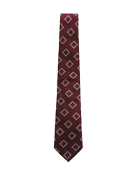 ARMANI COLLEZIONI Armani Collezioni Mens Burgundy / Ivory Geometric Silk Neck Tie