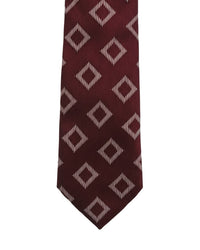 ARMANI COLLEZIONI Armani Collezioni Mens Burgundy / Ivory Geometric Silk Neck Tie