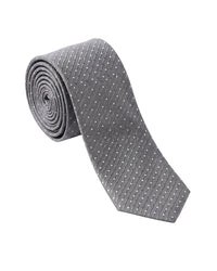 ARMANI COLLEZIONI Armani Collezioni Mens Gray / White Micro Dash Neck Tie