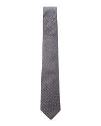 ARMANI COLLEZIONI Armani Collezioni Mens Gray / White Micro Dash Neck Tie