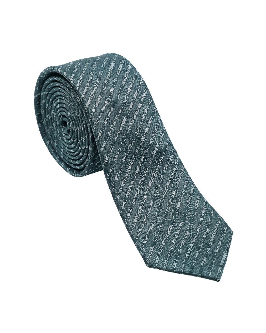 ARMANI COLLEZIONI Armani Collezioni Mens Teal / White Dash Silk Neck Tie