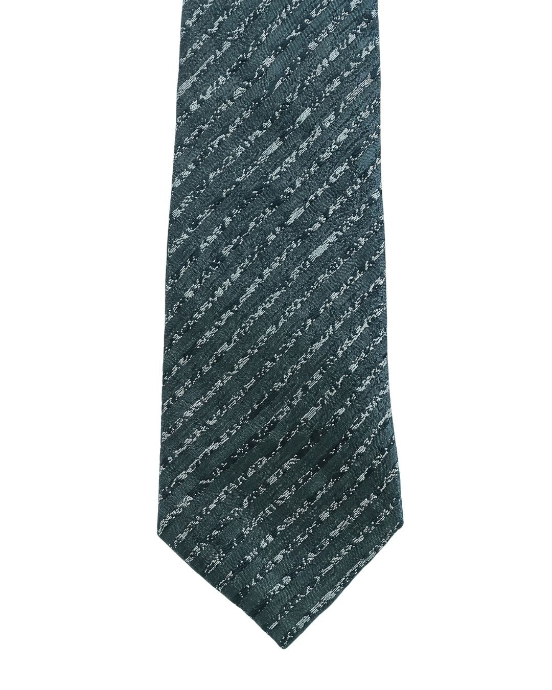 ARMANI COLLEZIONI Armani Collezioni Mens Teal / White Dash Silk Neck Tie