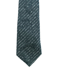 ARMANI COLLEZIONI Armani Collezioni Mens Teal / White Dash Silk Neck Tie