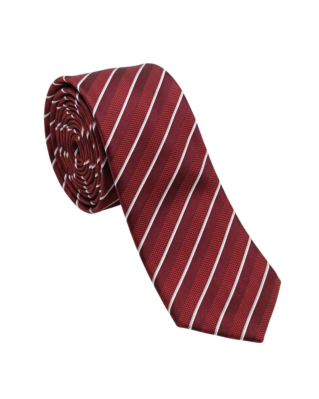 ARMANI COLLEZIONI Armani Collezioni Mens Red / White Diagonal Stripe Silk Neck Tie