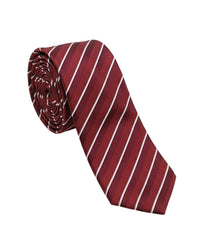 ARMANI COLLEZIONI Armani Collezioni Mens Red / White Diagonal Stripe Silk Neck Tie