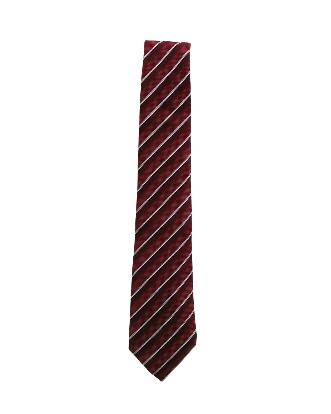 ARMANI COLLEZIONI Armani Collezioni Mens Red / White Diagonal Stripe Silk Neck Tie