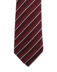 ARMANI COLLEZIONI Armani Collezioni Mens Red / White Diagonal Stripe Silk Neck Tie